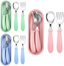Toddler Utensils, Toddler Forks and Spoons,Stainless Steel Baby Utensils Baby