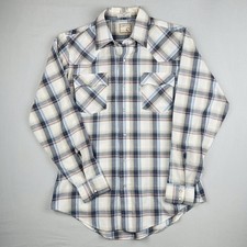 Vintage 70s Levi  s Western Shirt Plaid Pearl Snap USA Cowboy Ranch Medium