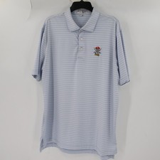 Peter Millar summer comfort Polo Shirt Mens Large Striped Performance Golf Logo