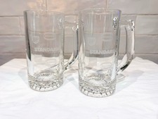 Vintage Standard Oil BP Sohio Glass Beer Mugs Set of 2 Petroliana Advertising