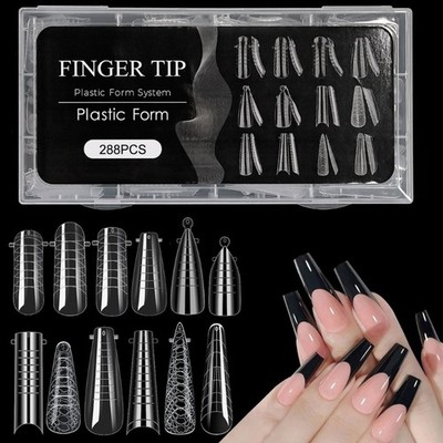 Nail Duals Forms for Poly Gels,Extension Gels Nail Molds Clear Acrylic Nail Tips