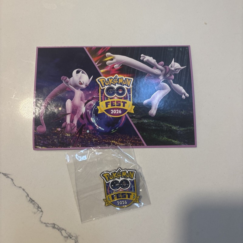 Pokemon Go Fest 2026 Pin & Postcard SEALED NEW LIMITED EDITION