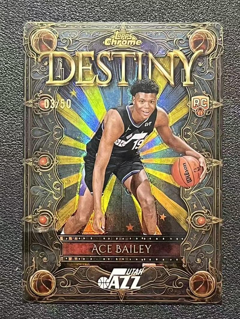 2025-26 Topps Chrome Ace Bailey RC Rookie Destiny Gold Refractor /50