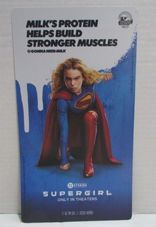 Supergirl Movie Advertising Sign Shelf Talker Milk American Dairy Association