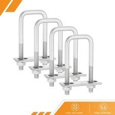 4 Set 304 Stainless Steel Square U-Bolts 1.37" Inner Width 3.35" Length M8