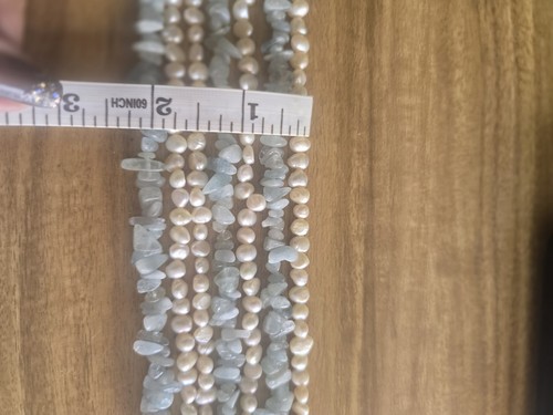 Aqua Marine and fresh water pearls necklace