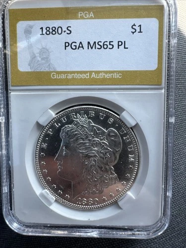 1880-S Morgan Silver Dollar $1 US Coin — San Francisco Mint UNC PL