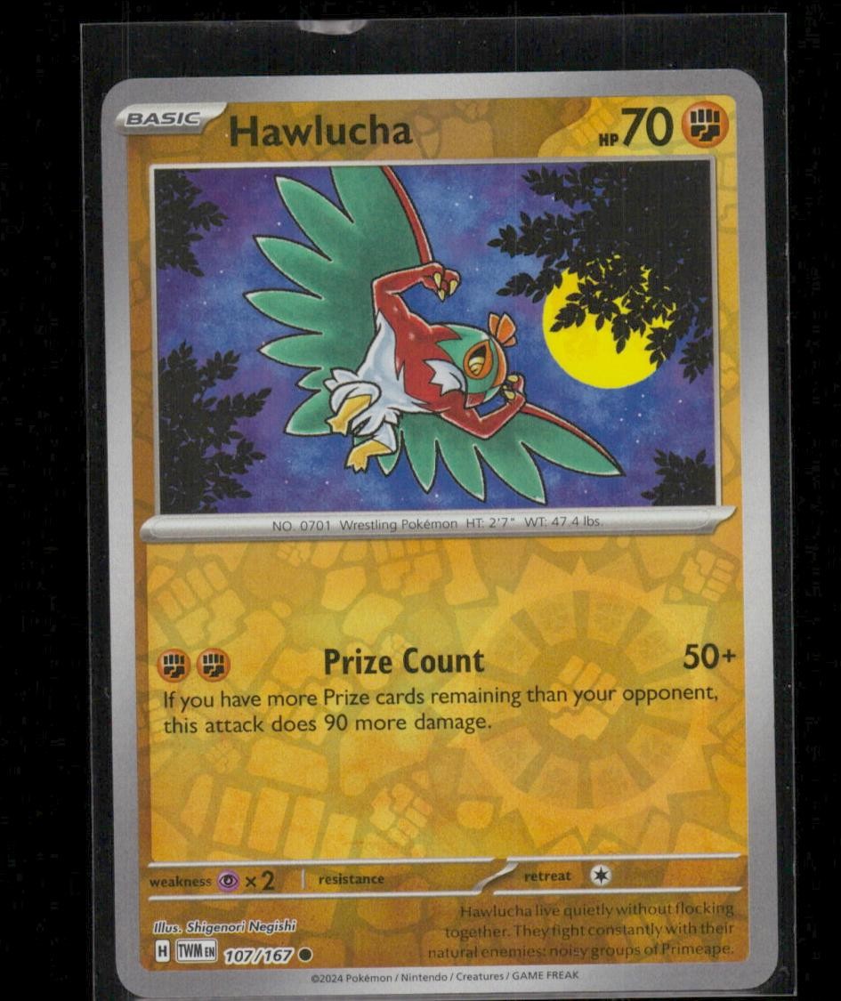 Hawlucha 107/167 Twilight Masquerade Common Reverse Holo Near Mint