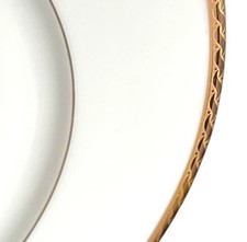 Tiffany & Co Limoges CARICATORE Servizio Piatto D'Oro Fascia Foglia Oro Punto 12"