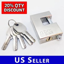 Heavy Duty 70mm Padlock/Chain Rectangular Lock KEYED SAME/DIFF U-Shaped 74mm