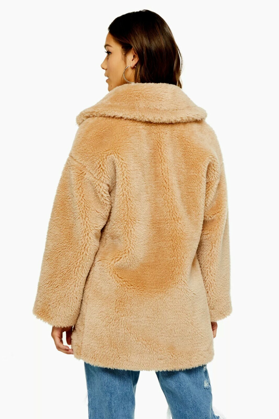 New Arrival TopShop Petite Camel Borg Jacket Last Size S ( 10 ) image 3
