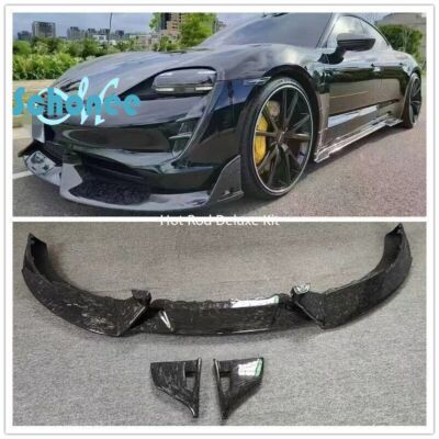 Forge Carbon Fiber Front Bumper Lip Splitter Cover For Porsche Taycan MSY Style