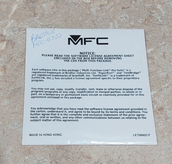 BROTHER MFC-9700 & MFC-9800 Printer Software Suite For Windows XP Imac G4 - Image 3 of 3