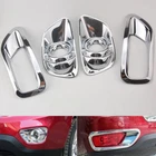 For Jeep Compass 11-14 Chrome Bumper Front Rear Fog Light Lamp Cover Trim Bezel