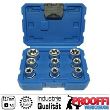 9-tlg TORX Stecknuss E-Profil E10 - E24 Steckschlüssel Satz Kassette 1/2"  SATRA