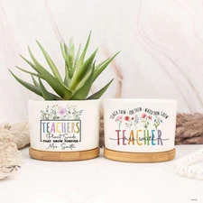 Custom Teacher Appreciation Gift,Thank You Teacher Plant Pot, Christmas Gifts
