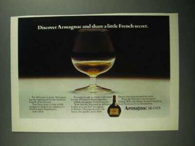 1977 Armagnac Brandy Ad - Share a Little French Secret