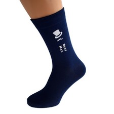 Top Hat  Moustache Navy Blue Wedding Mens, Childs Socks Various Roles X6S224-TH