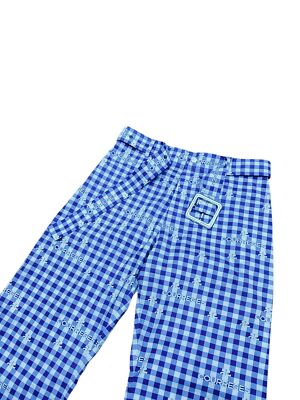 Courreges Blue Checkered Wide Pants Size EU 38 fits US 30 | eBay