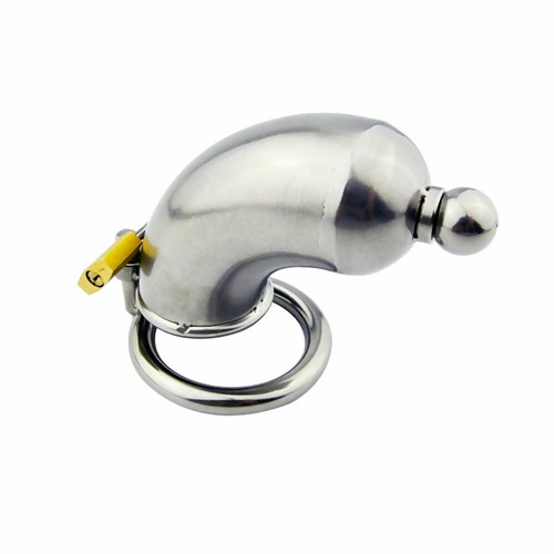 New Stainless Steel Male Chastity Cage Device Men Short Metal Locking Belt - Picture 46 of 63