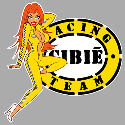 CIBIE Right Pin Up Right Laminated Vinyl Sticker