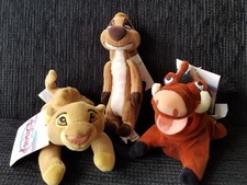 Disney Store Mini Bean Bags LION KING, Simba, Pumbaa  Timon NWT