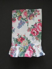 RALPH LAUREN Euro Pillow Sham -Pink Blue Tan Rust Flowers - Ruffled Hems