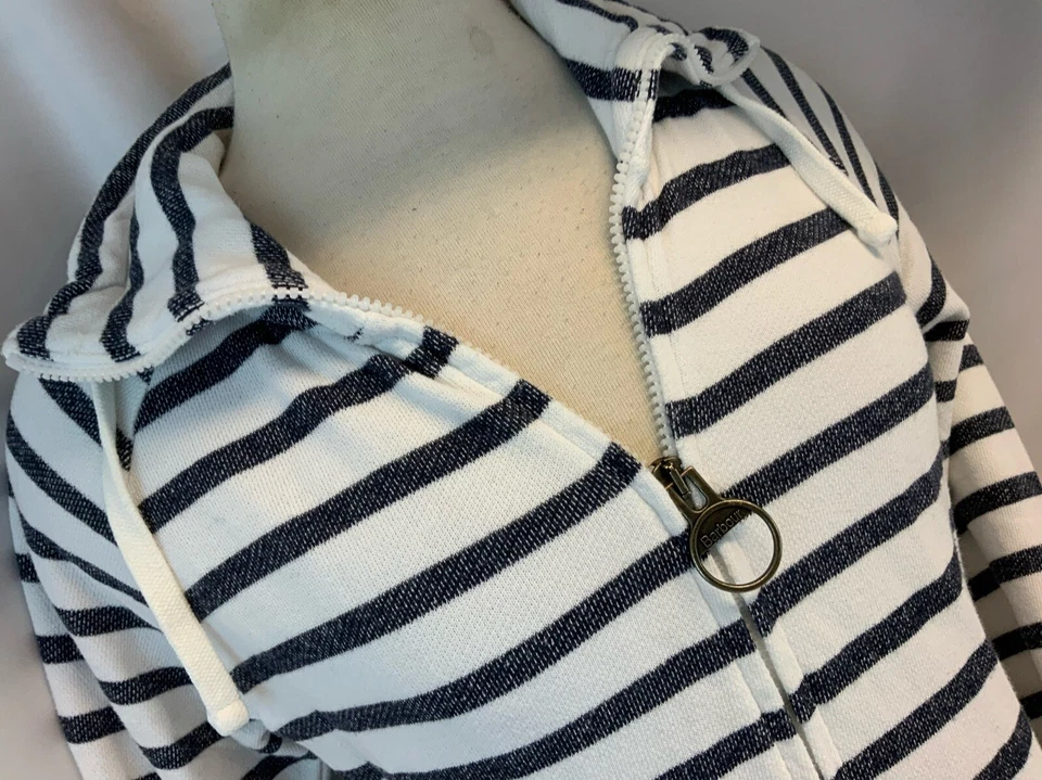 Chaqueta Barbour South Shields Talla 8 Blanco Negro Rayas Algodón Pavo YGI I1-138 Foto 3 de 4