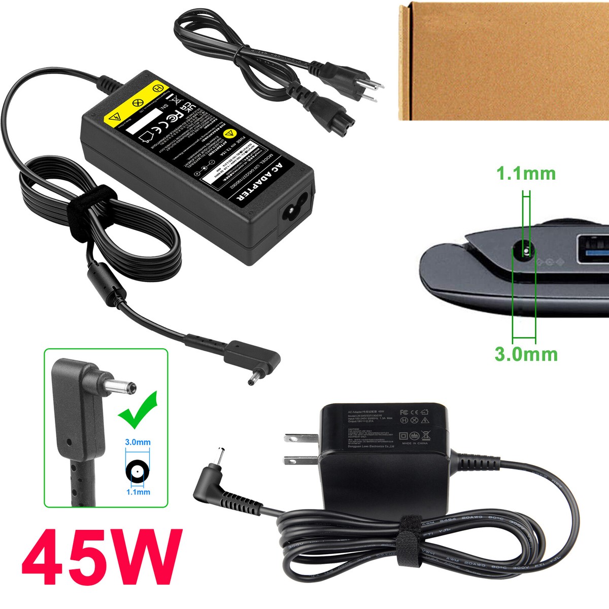 Chargeur Alimentation Pour Acer Aspire 1690-D2 65W 3,42A