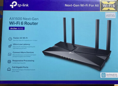 TP-Link Archer AX1500 WiFi 6 Dual-Band Wireless Router 1.5 GHz Tri-Core CPU AX10