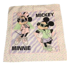 Vtg 1989 The Walt Disney Co MINNIE & MICKEY MOUSE Bandana White Pastel Colors 