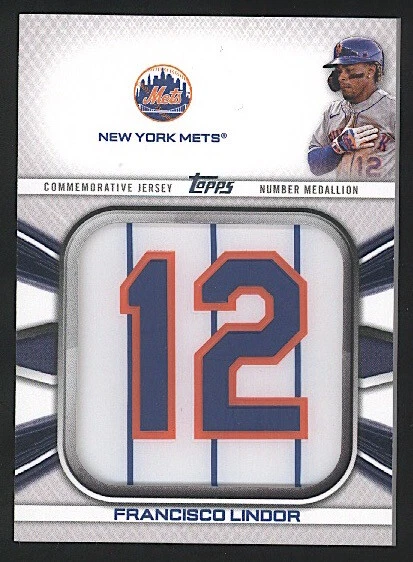 2022 Topps Series One FRANCISCO LINDOR Jersey Number Medallion #JNM-FL Mets