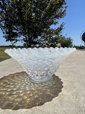 Fenton French Opalescent Hobnail Crimped Bowl 7  Wide X 3  Tall No Chips See Pic