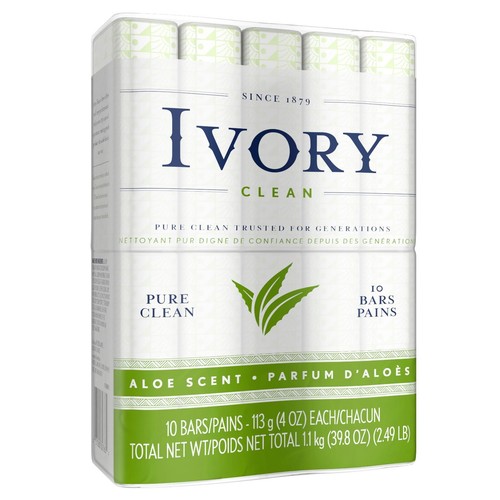 Ivory Gentle Bar Soap Aloe Scent 39.8oz, 10 Count - Picture 2 of 6