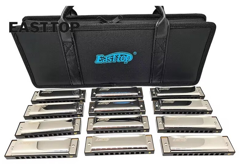 Easttop Blues Diatonic Harmonica Set of 12 10Holes 20Tones Harp Mouth
