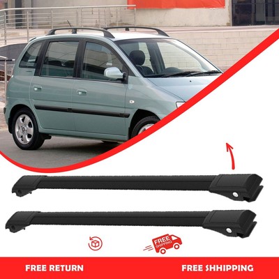 Hyundai Matrix Estate/Wagon 2001-2010 Cross Bars Roof Rack Black Pair Raised Rai