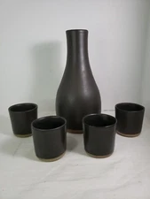Vintage MCM Marshall Studios Martz Pottery Decanter With 4 Cups