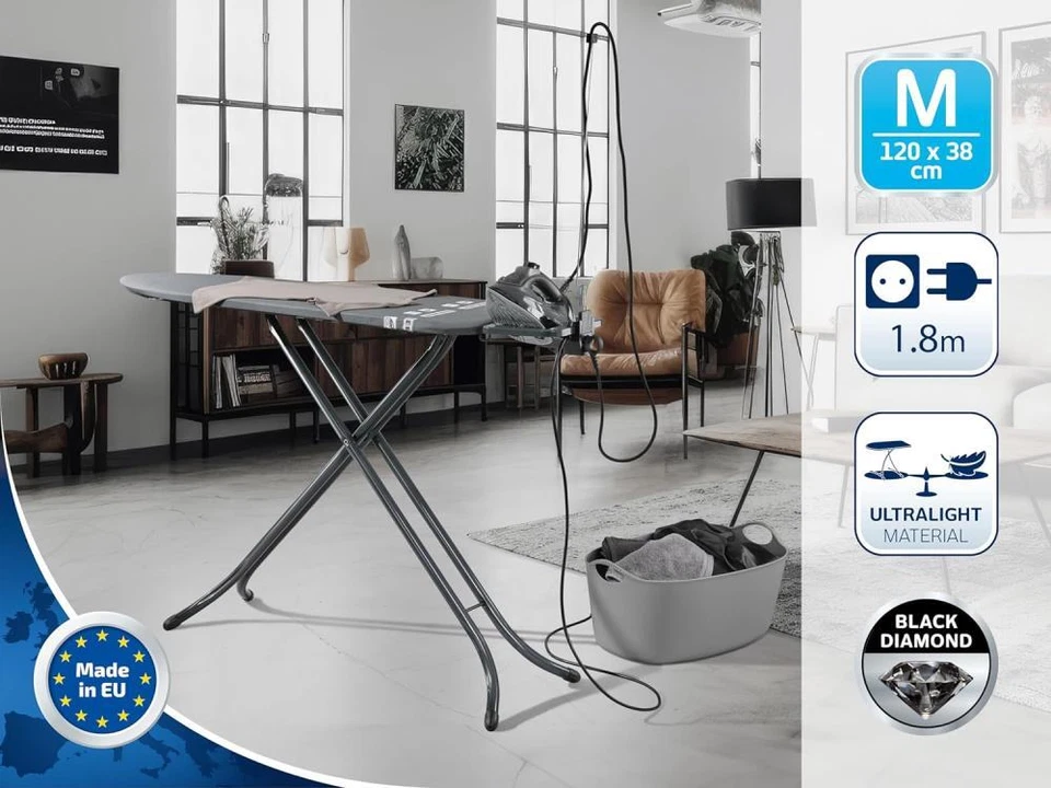 Leifheit Bügelbrett Air Board M Compact Plus Black Bügeltisch - Bild 2 von 4