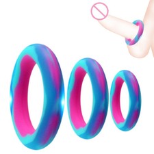 3PCS Reusable Penis Stretcher Sleeve Girth Enhancer Penis Extender Ring For Men