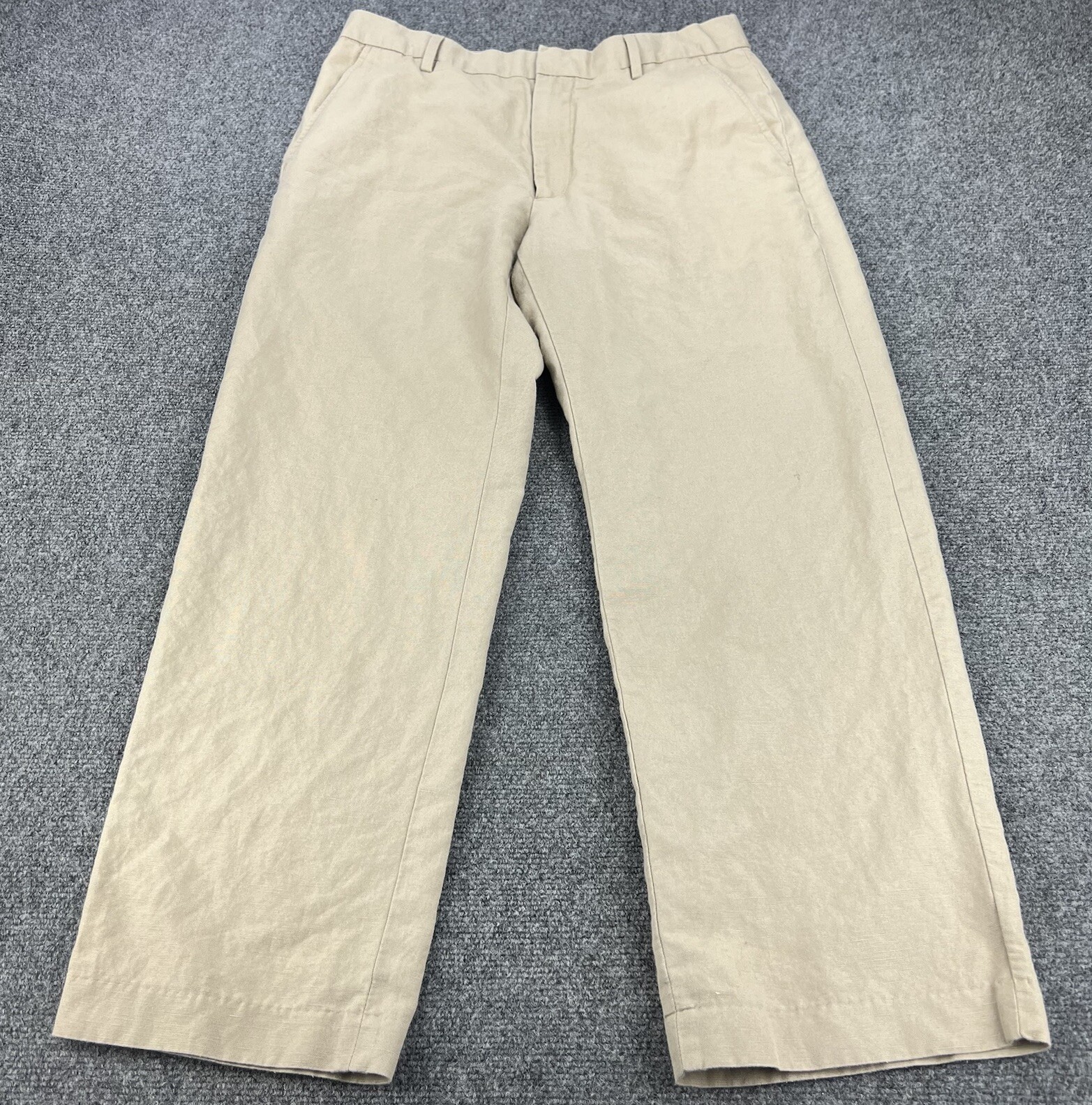 Banana Republic Pants Mens 32x30 Beige Linen Blend Relaxed Fit Straight Leg