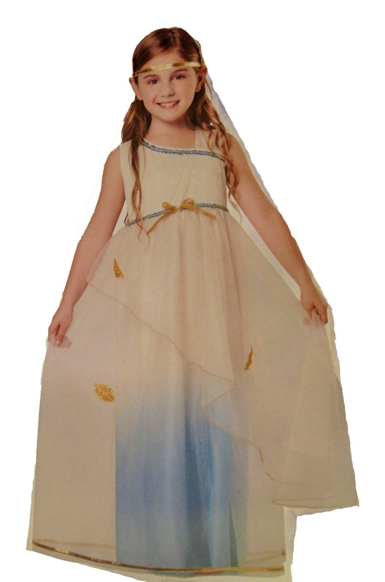gold themed dress up New Girls Greek Goddess Halloween Costume Childs Size 4-6 Blue NWT vintage roberto cavalli