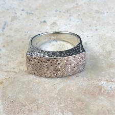 Sterling Silver Contemporary Textured Band Ring NEW