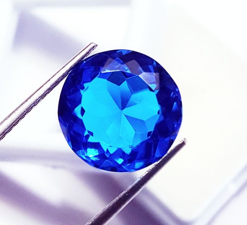 Pierre Précieuse De Tanzanite Bleue Naturelle, 15.30 Carats, Coupe Ronde, Certifiée EGL, Sans Traitement