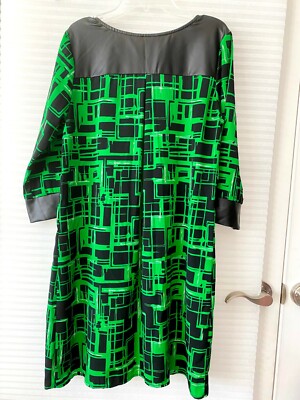 half sleeve knee length dresses POINT Womens Green Black Summer Dress Size L - EUC Elegant green bridesmaid dress
