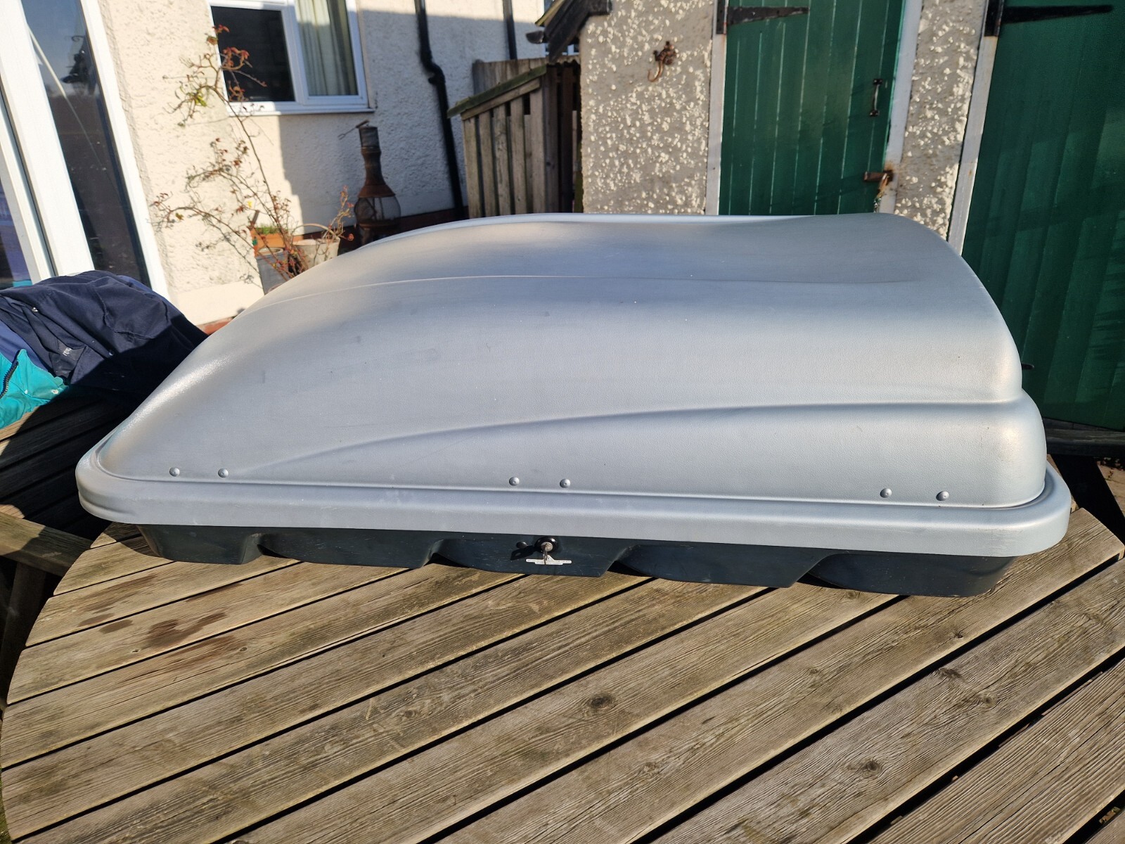 Halfords car roof box ABS 380L used. Grey/Black. eBay