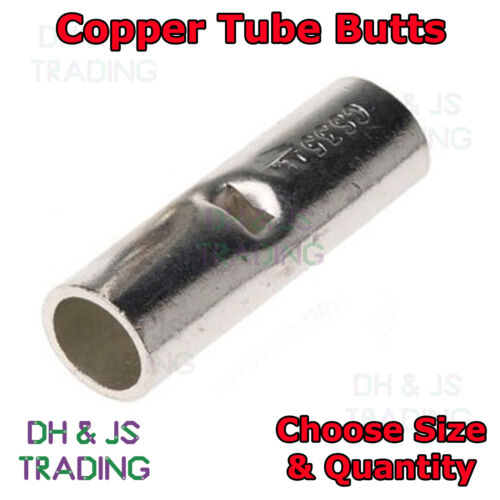 Copper Tube Butt Terminals Connector All Sizes Battery Welding Cable Crimp Wire - Afbeelding 1 van 1