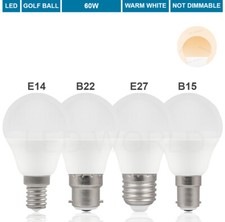 60W 40W 25W LED Round Golf Light Bulbs SES Small Screw E14 B22 E27 Bulb