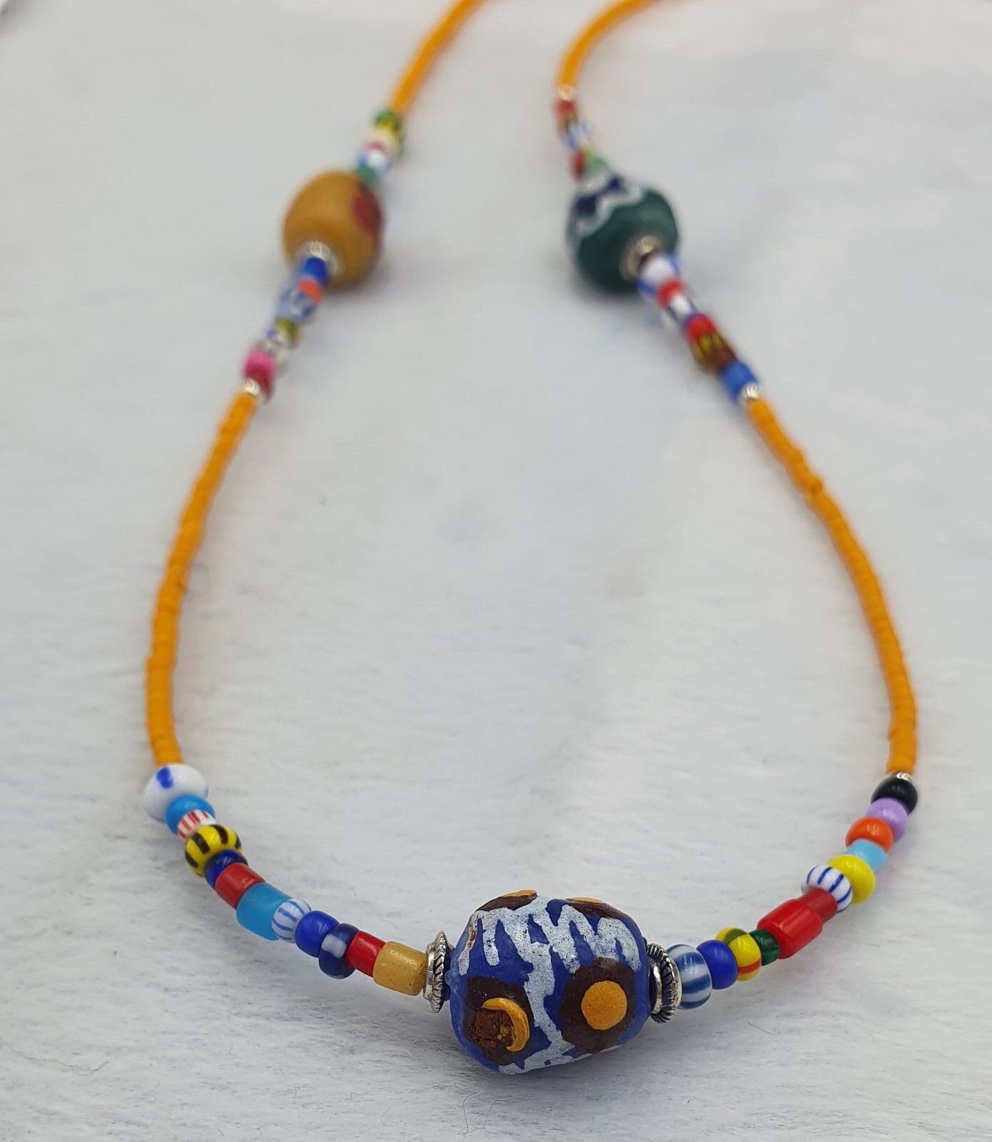 Delicate Seed Bead Necklace African Glass beads HAND… Gem