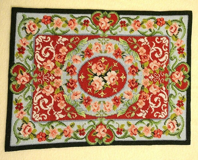 Miniature Needlepoint Carpet Rug Dollhouse 112 Petit Point eBay