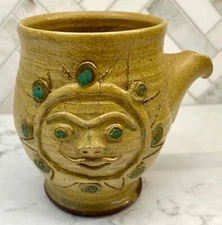 Unusual Signed Solveig Cox Figural Face Mug / Jug